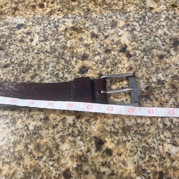 Vintage 90’s Men’s M Fossil Brown Leather Belt - Picture 2 of 10